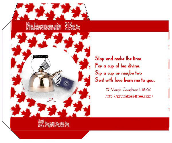 friendship tea from canada with poem